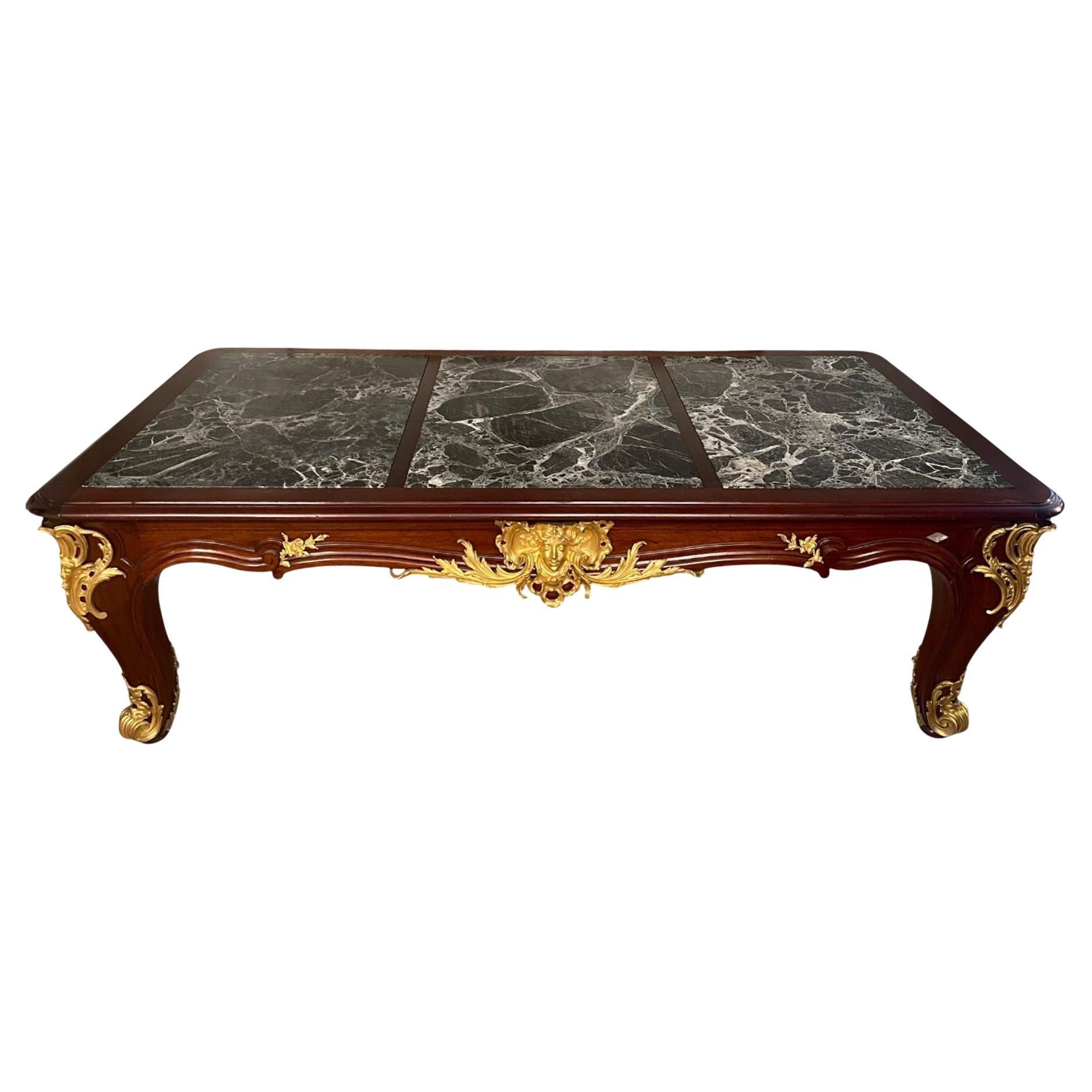 19th-C. French Louis XV–Style Library Table by Poulain For Sale