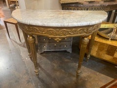 19th c. French Louis XVI Giltwood Console