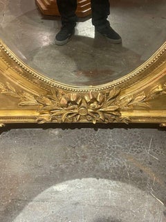 19th c. French Louis XVI Giltwood Mirror