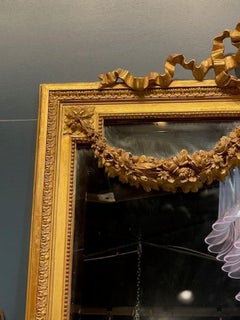 19th c. French Louis XVI Giltwood Mirror