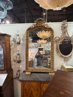 19th c. French Louis XVI Giltwood Mirror