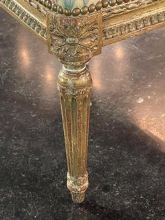 19th c. French Louis XVI Giltwood Ottoman