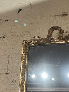 19th c French Louis XVI Giltwood Ribbon Mirror