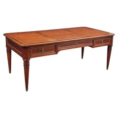 19th c. French Louis XVI Mahogany Bureau Plat