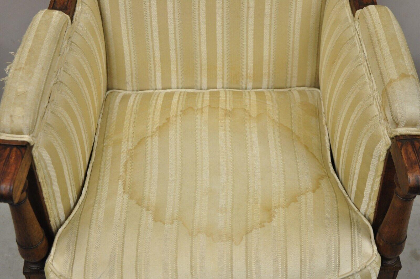 19. Jahrhundert Französisch Louis XVI Neoklassischen Stil Nussbaum Bergere Club Lounge Sessel im Angebot 2