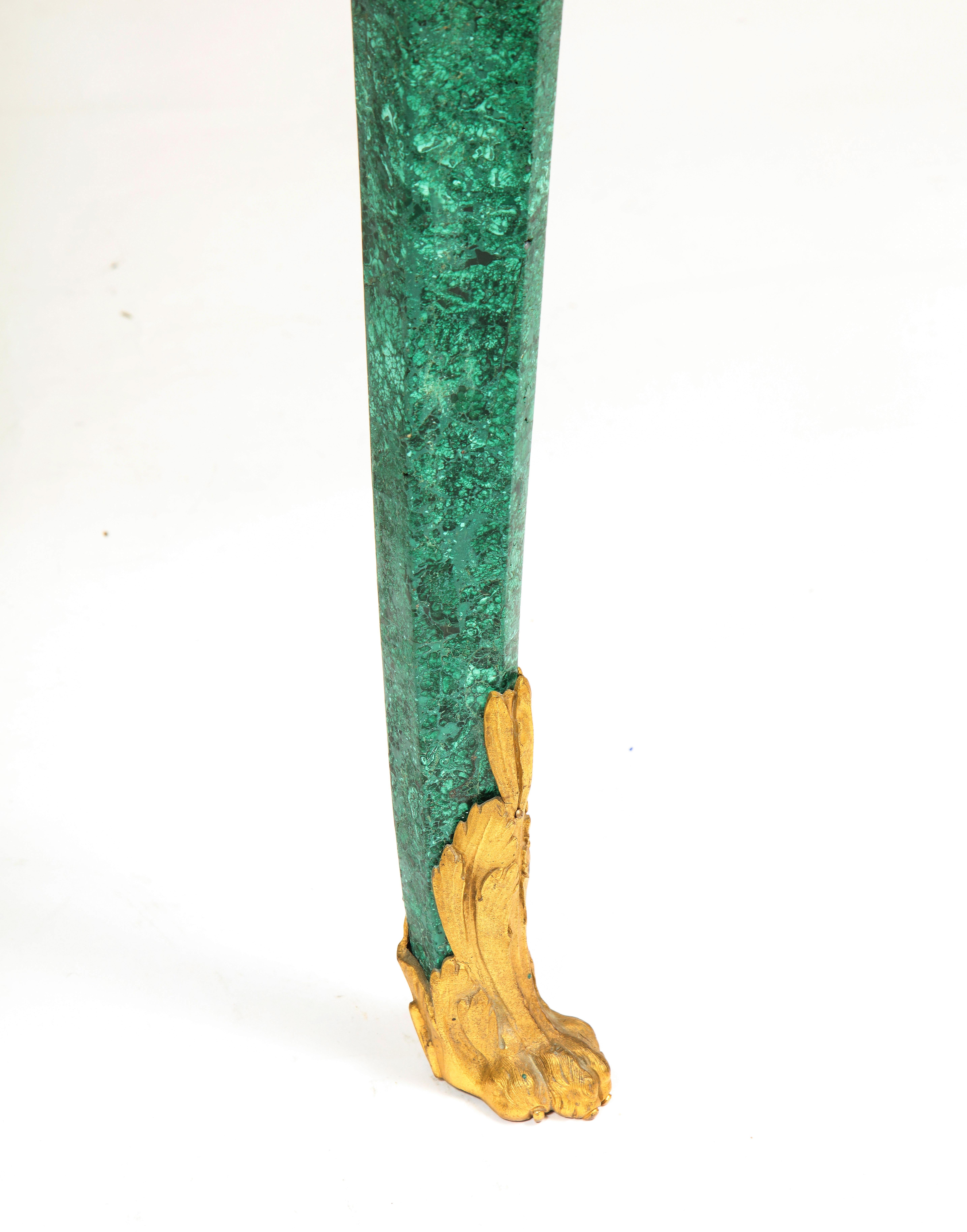 19. Jh. Französische Louis XVI Stil Dore Bronze montiert verspiegelte Malachit Kommode im Angebot 9