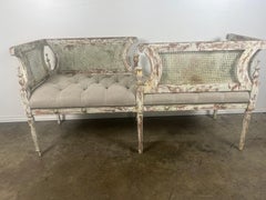 19th C. French Louis XVI Style Double Seat Bench