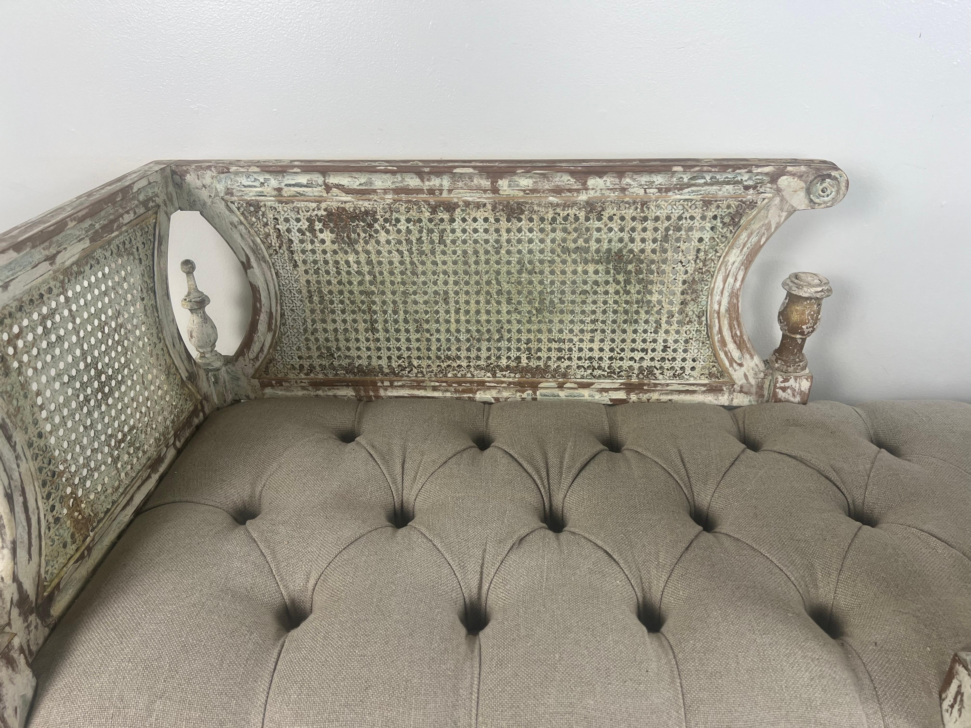 19th Century 19th C. French Louis XVI Style Double Seat Bench
