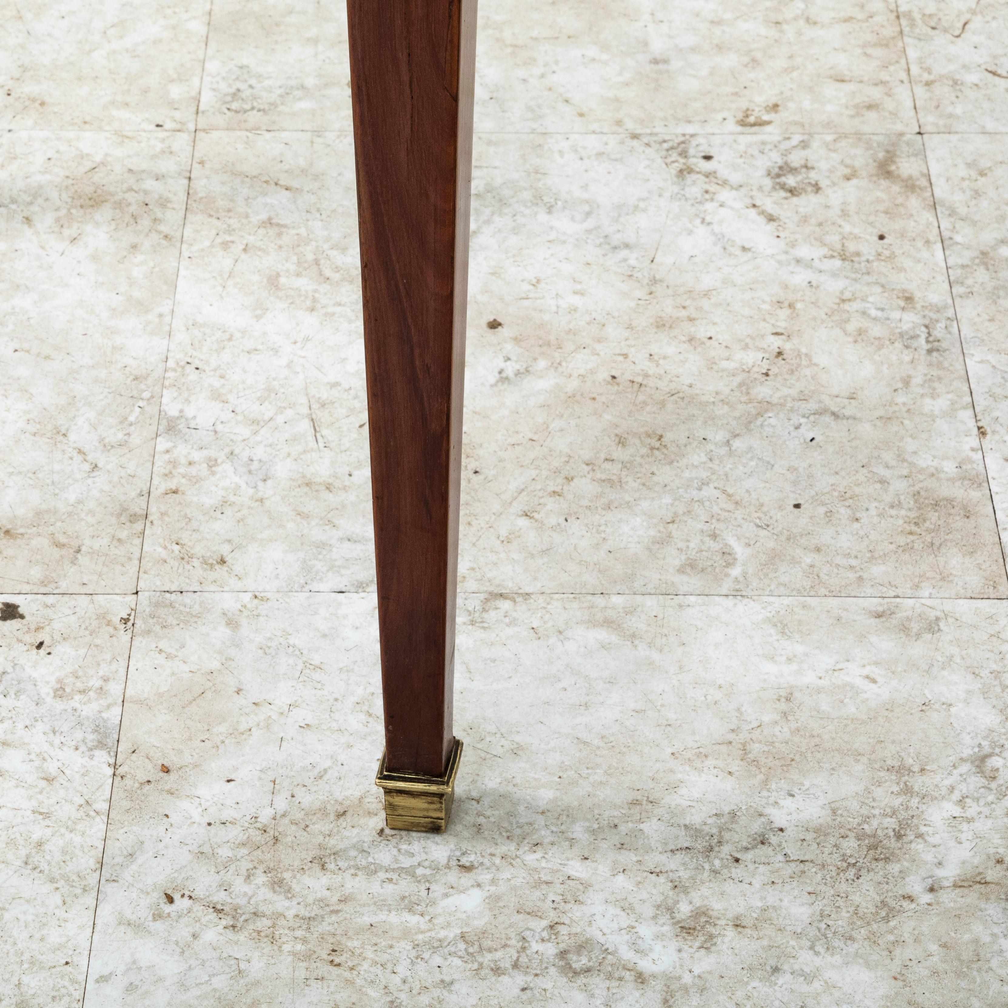 19th C. French Louis XVI Style Rosewood Side Table, Inlaid Hot Air Balloon Scene For Sale 7