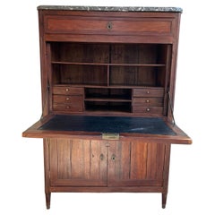19th C. French Mahogany Fall-Front Desk Secrétaire à Abattant