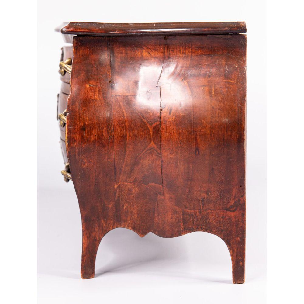 19th C. French Mahogany Salesman Sample Miniature Serpentine Chest of Drawers For Sale 2