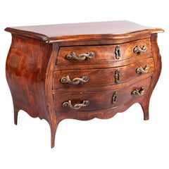 19th C. French Mahogany Salesman Sample Miniature Serpentine Chest of Drawers