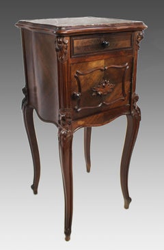 19th C French Marble Topped Pot Cupboard