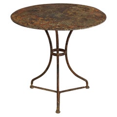 19th c. French Metal Guéridon Round Side Table in Original Patina