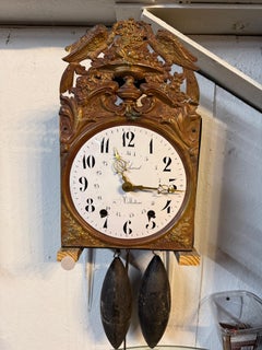 19th c. French Morbier Clock or Comtoise Mouvement