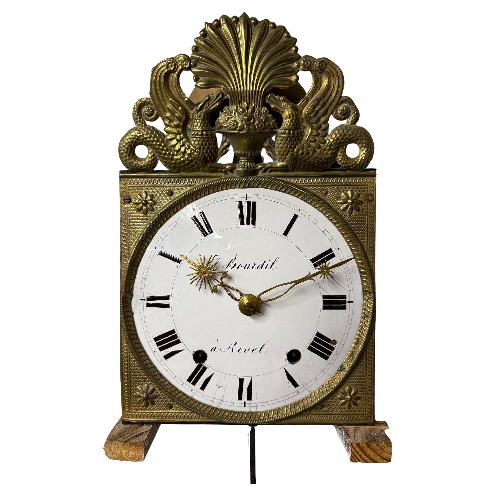 19th c. French Morbier Clock or Comtoise Mouvement For Sale