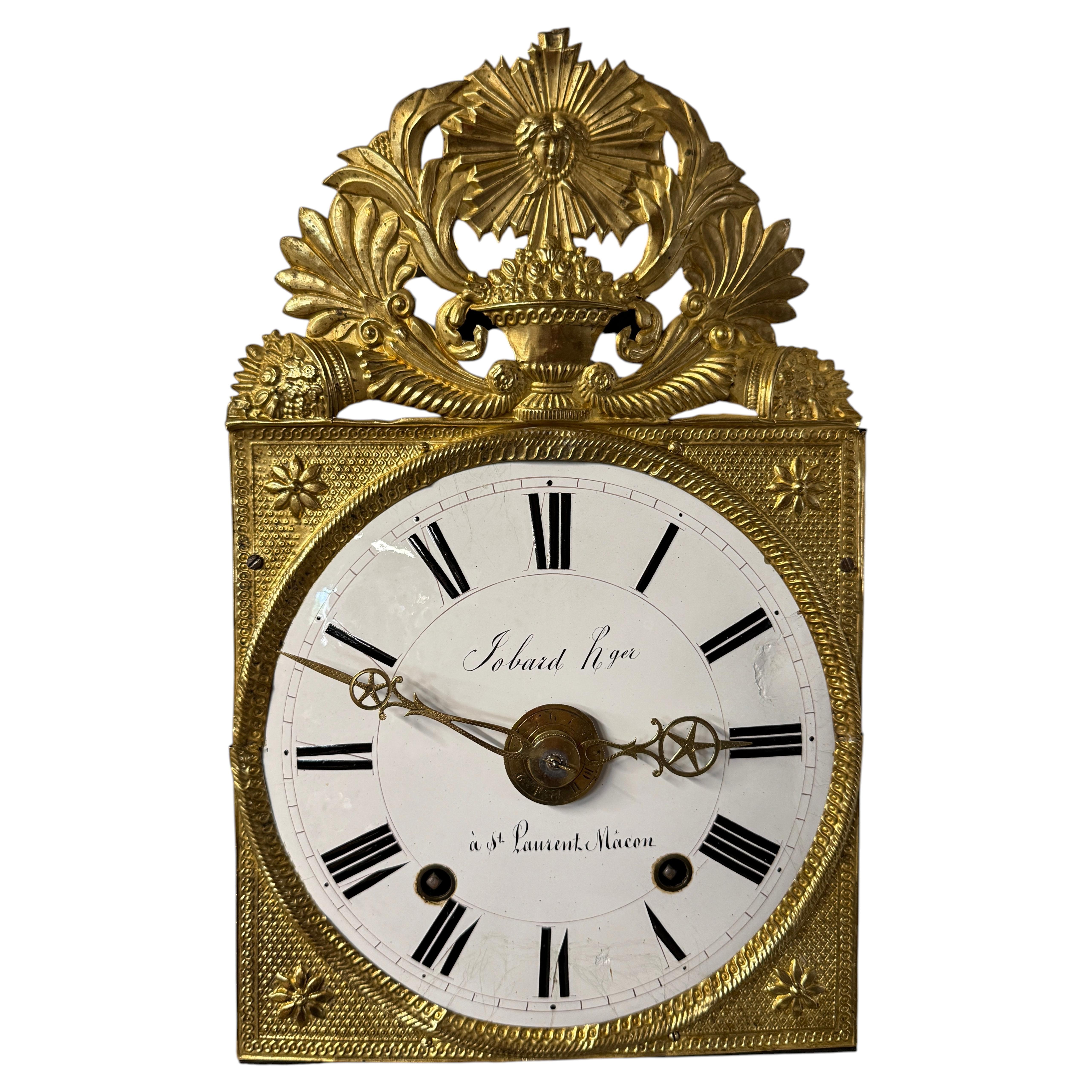 19th c. French Morbier Clock or Comtoise Mouvement