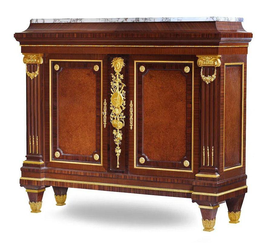 Französischer Bronze-Mahagoni-Schrank Napoleon III, 19. Jh., mit Marmorplatte von Grohé Frères im Zustand „Gut“ im Angebot in Los Angeles, CA