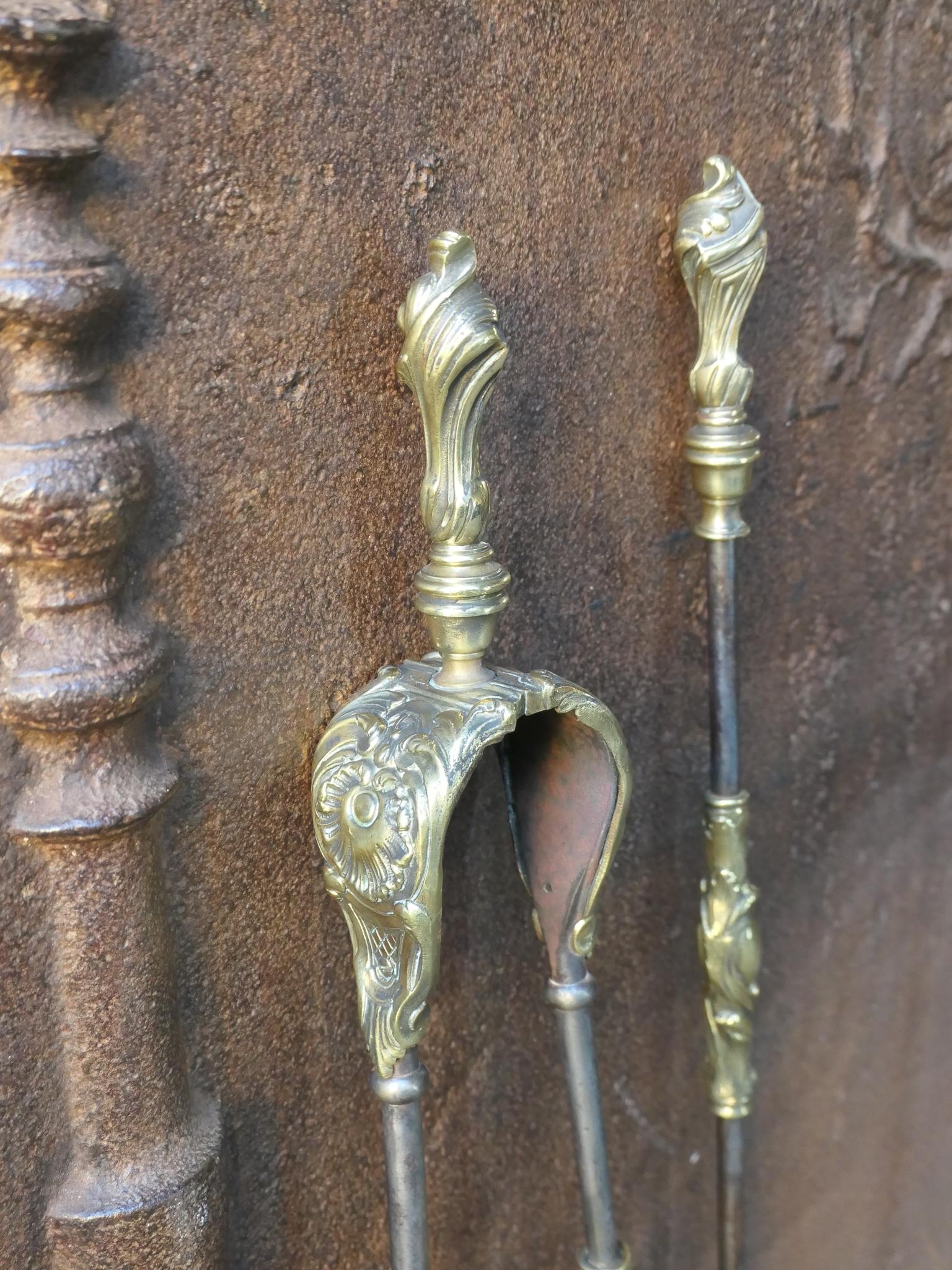 19th C. French Napoleon III Fireplace Tool Set For Sale 5