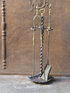 19th C. French Napoleon III Fireplace Tool Set
