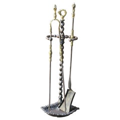 19th C. French Napoleon III Fireplace Tool Set
