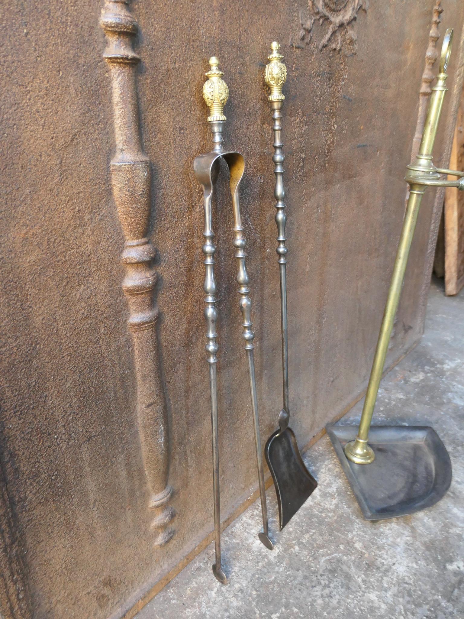 19th C. French Napoleon III Fireplace Tools For Sale 4