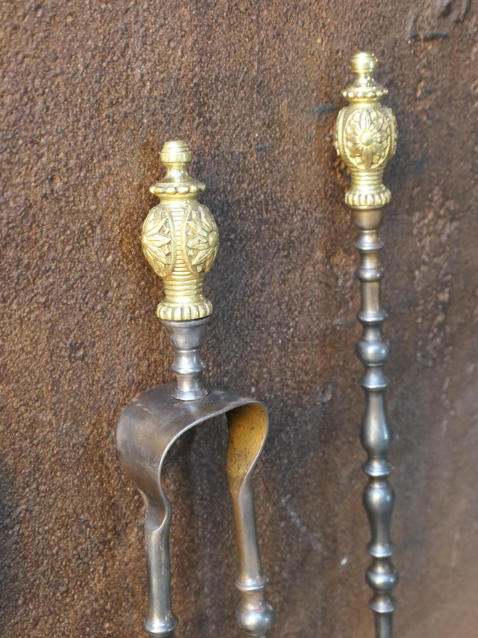 19th C. French Napoleon III Fireplace Tools For Sale 5