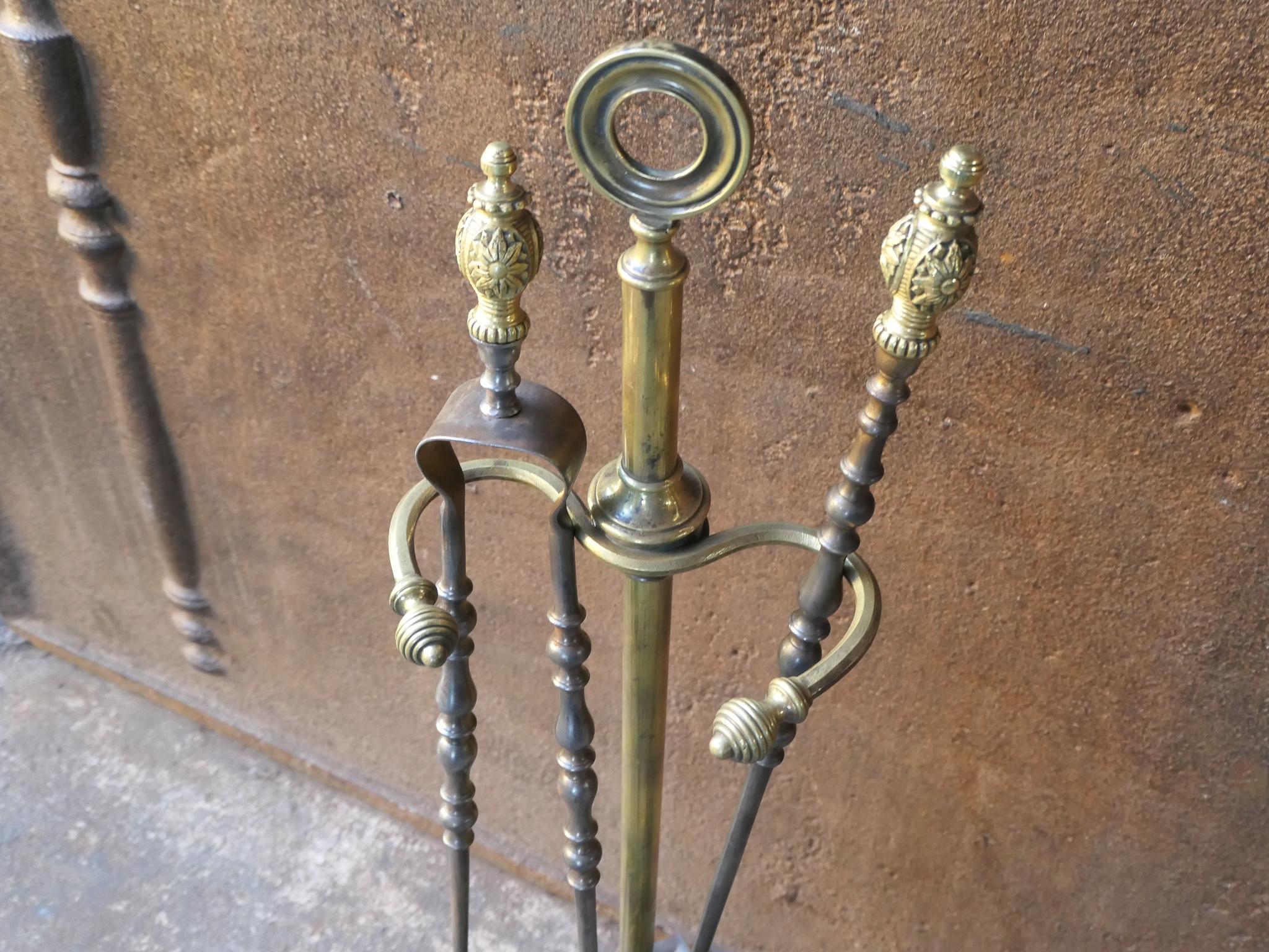 19th C. French Napoleon III Fireplace Tools For Sale 1