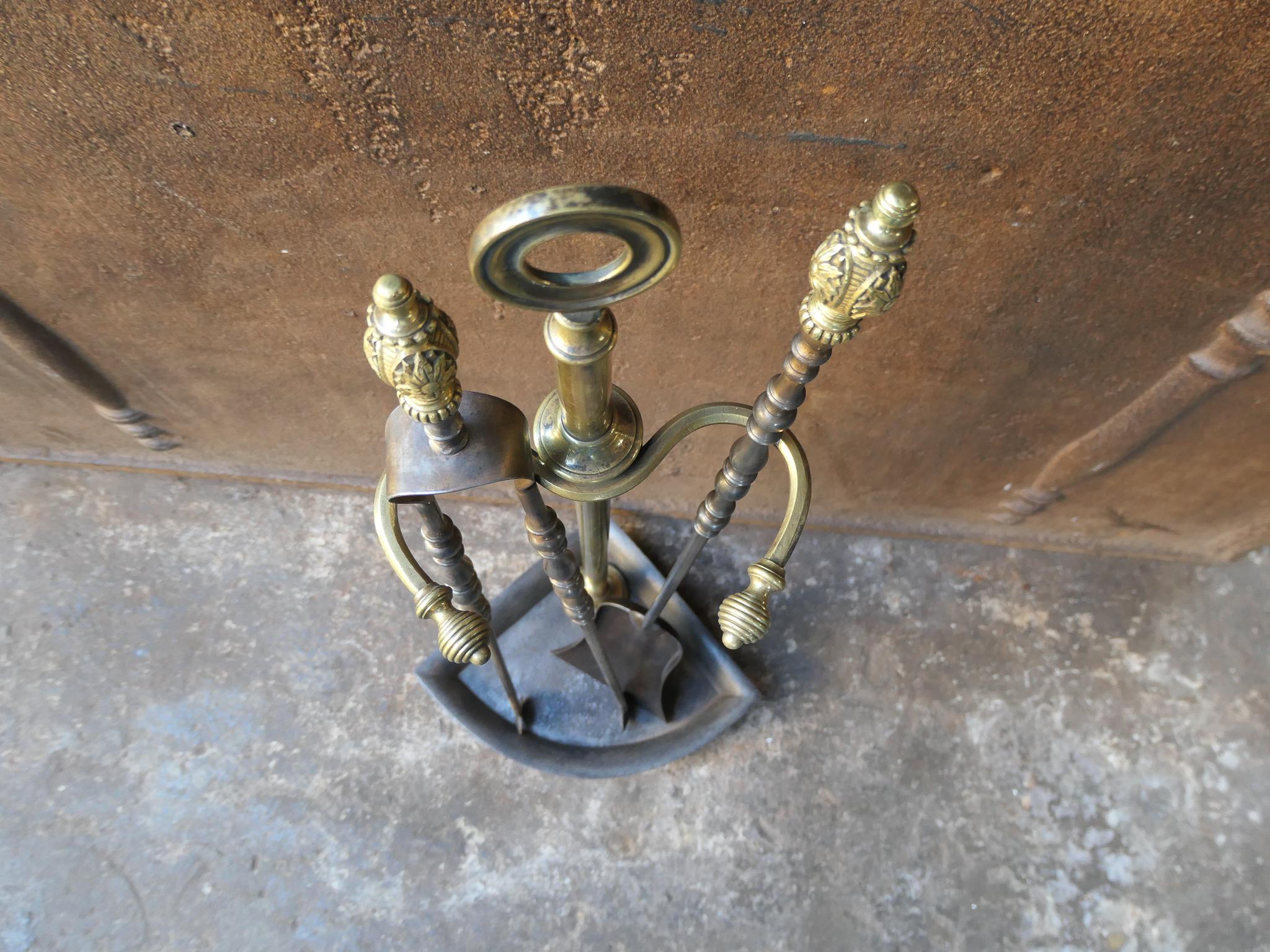 19th C. French Napoleon III Fireplace Tools For Sale 2
