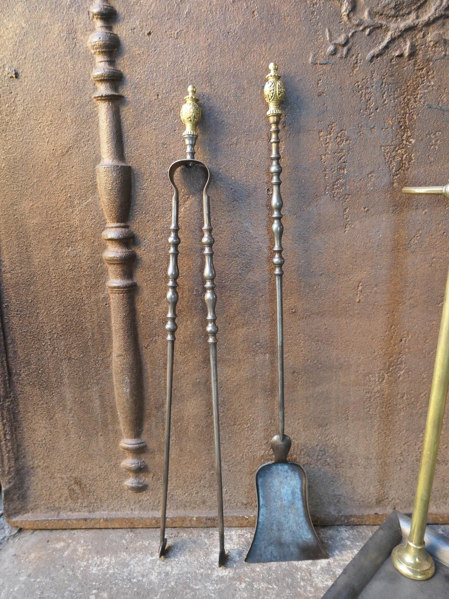 19th C. French Napoleon III Fireplace Tools For Sale 3