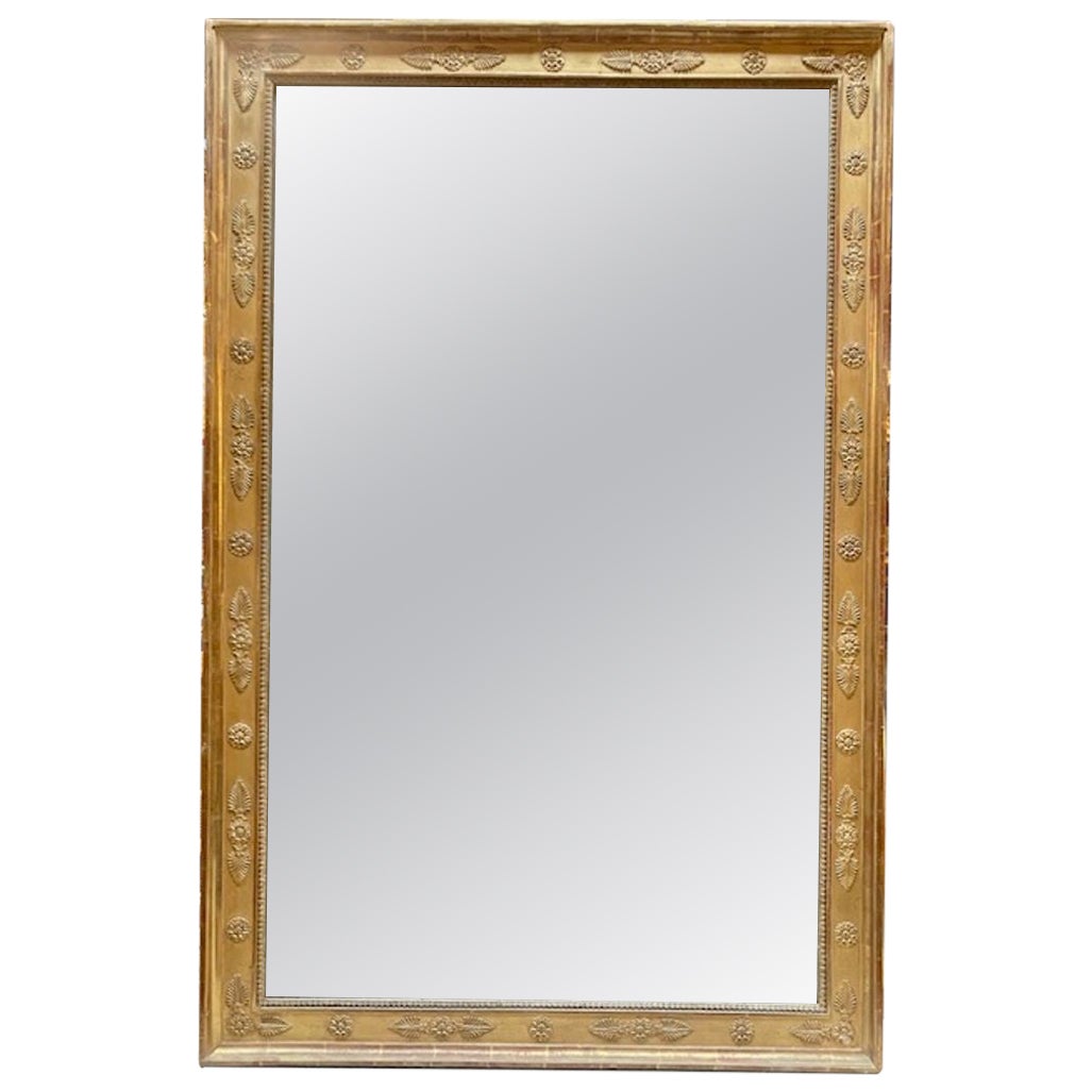 19th c. French Napoleon III Giltwood Mirror