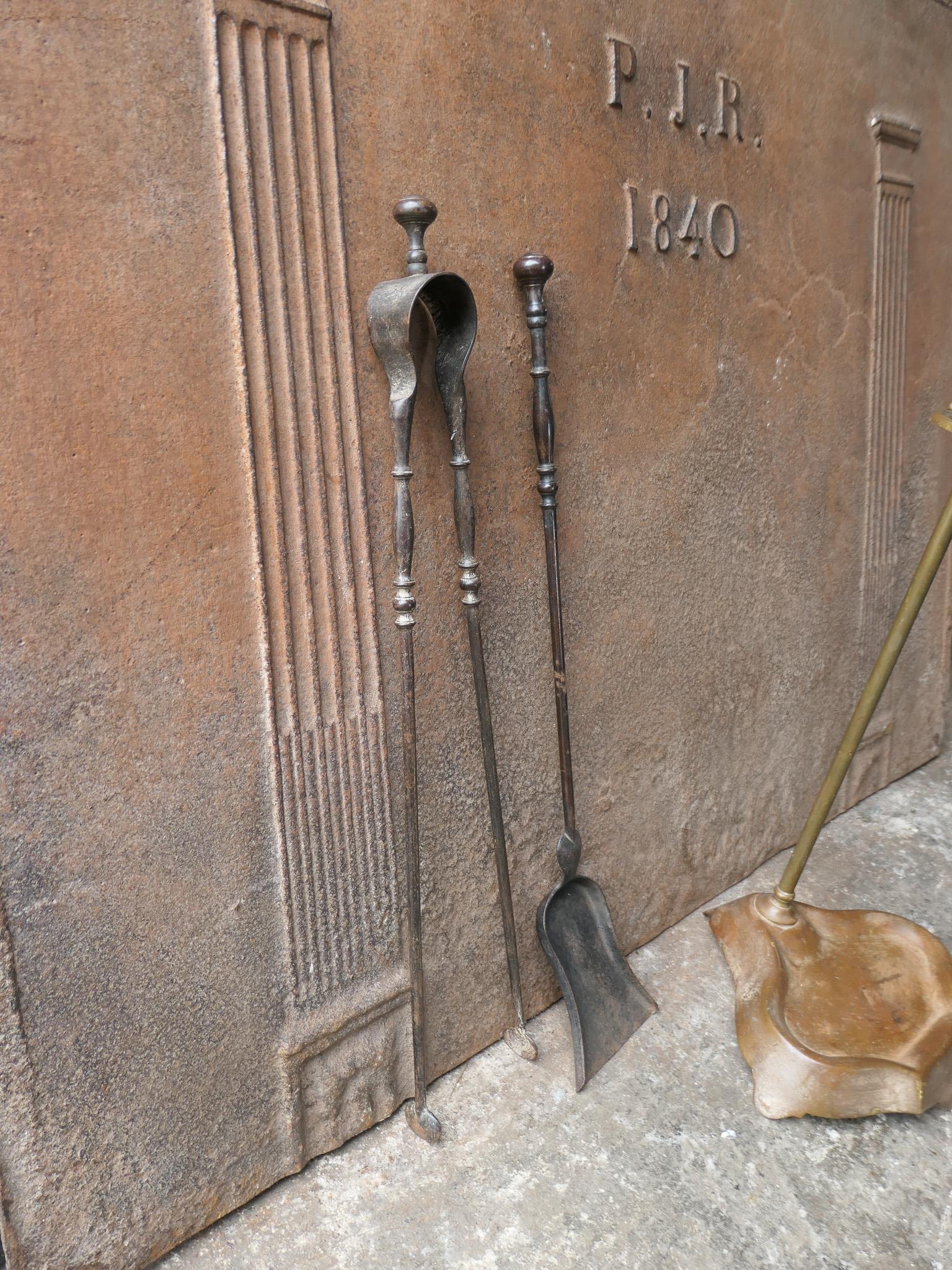 19th C. French Napoleon III Period Fireplace Tool Set For Sale 5