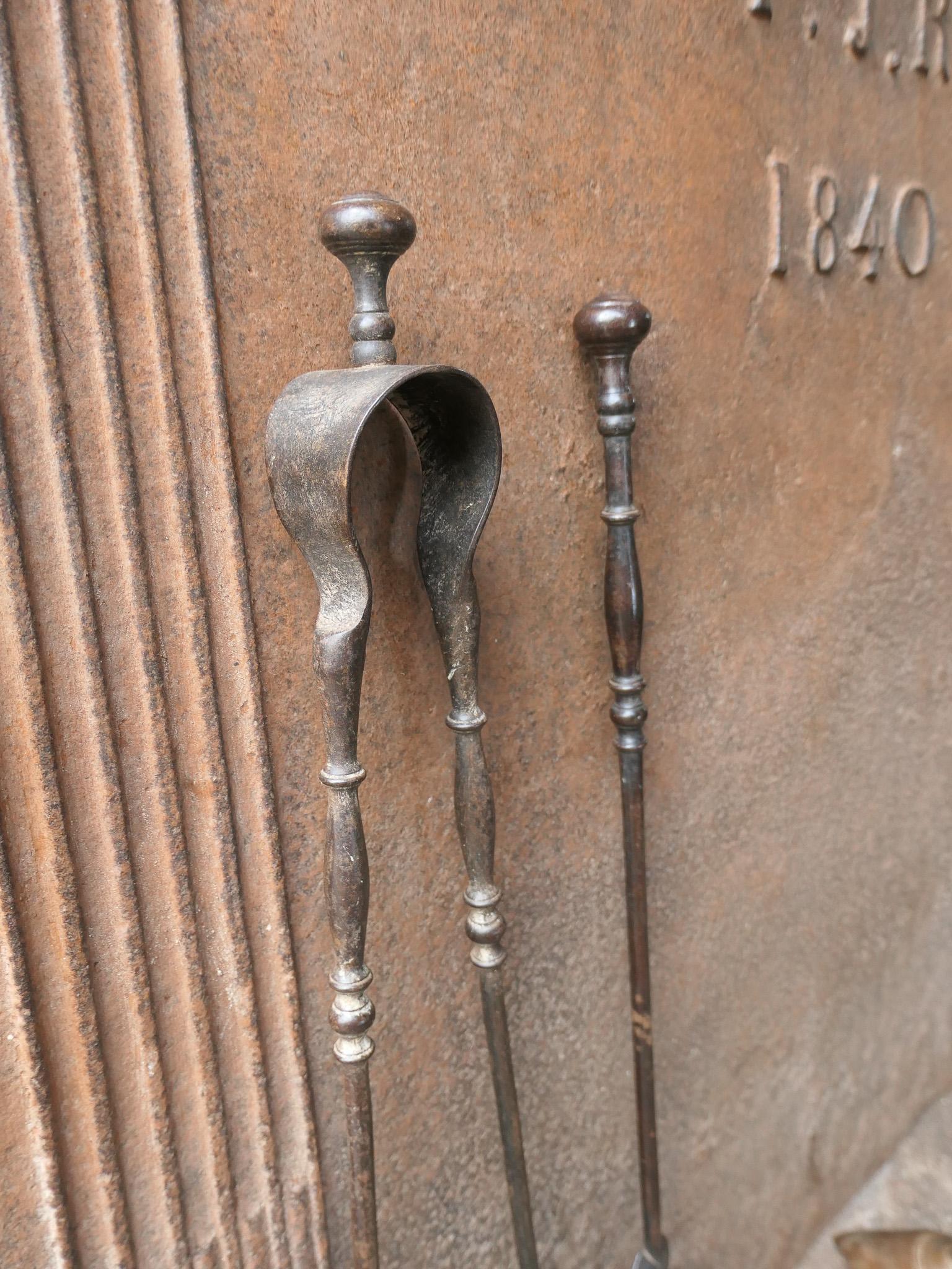 19th C. French Napoleon III Period Fireplace Tool Set For Sale 6
