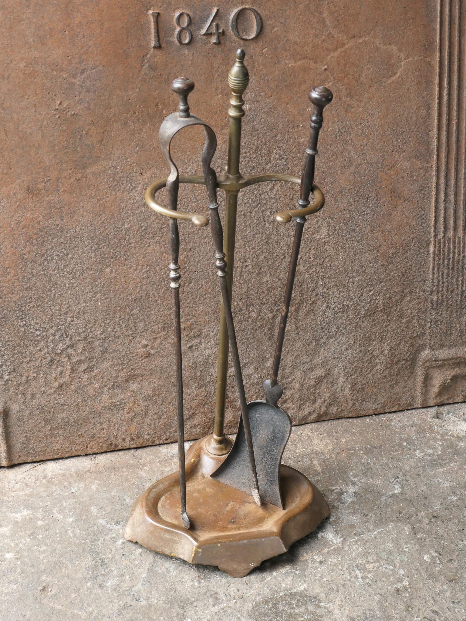 19th Century 19th C. French Napoleon III Period Fireplace Tool Set For Sale