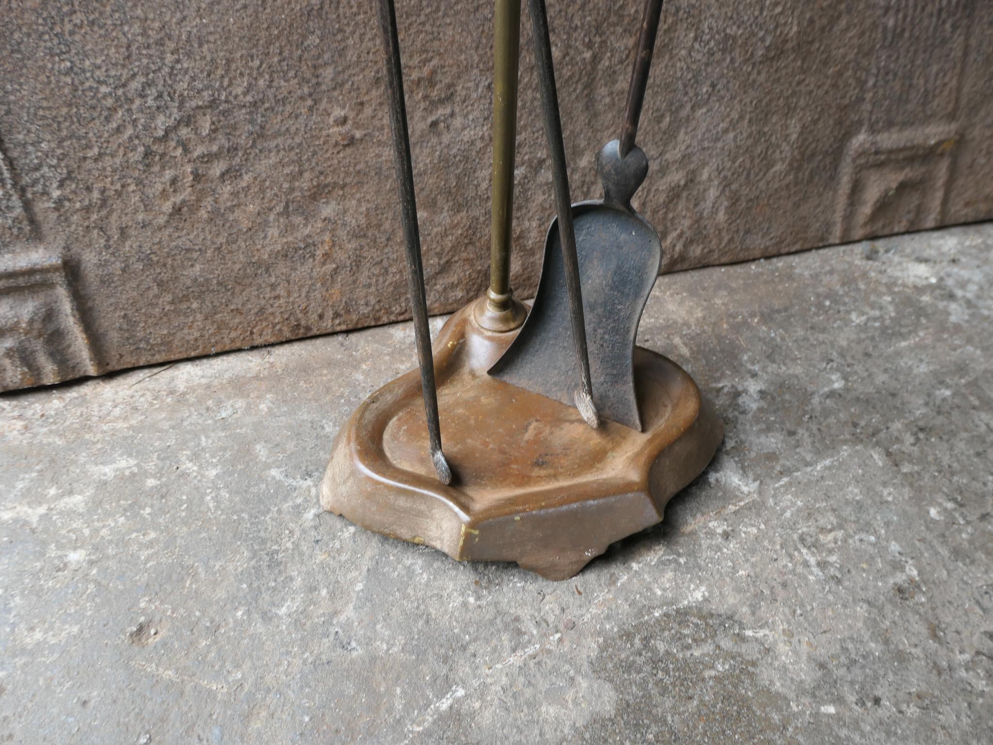19th C. French Napoleon III Period Fireplace Tool Set For Sale 3