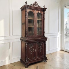 Librería neoclásica de caoba del siglo XIX, de la época de Napoleón III, en Francia ~ Bibliothèque