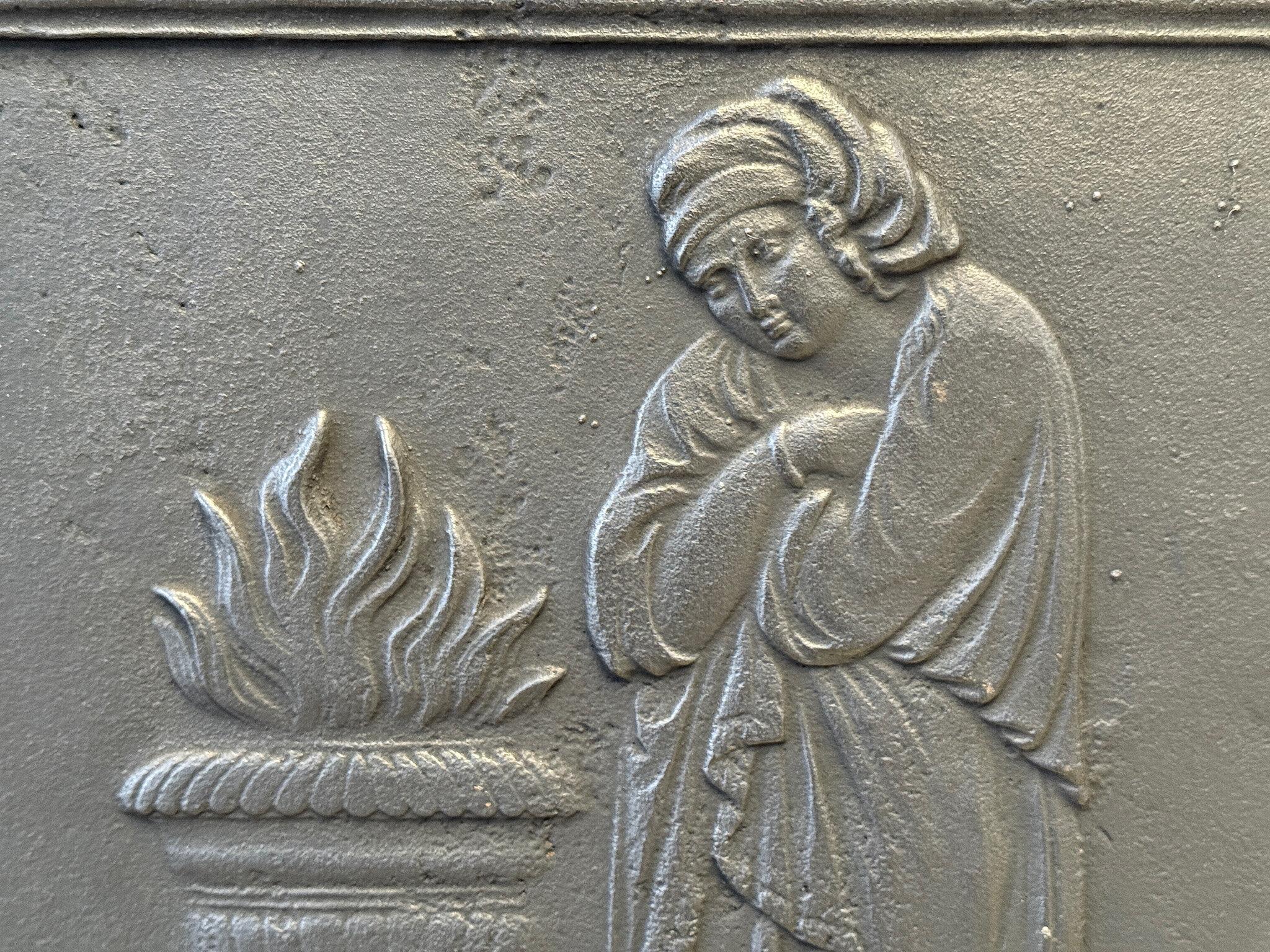 19th C. French Napoleon III Period 'Vestal Virgin' Fireback / Backsplash For Sale 1