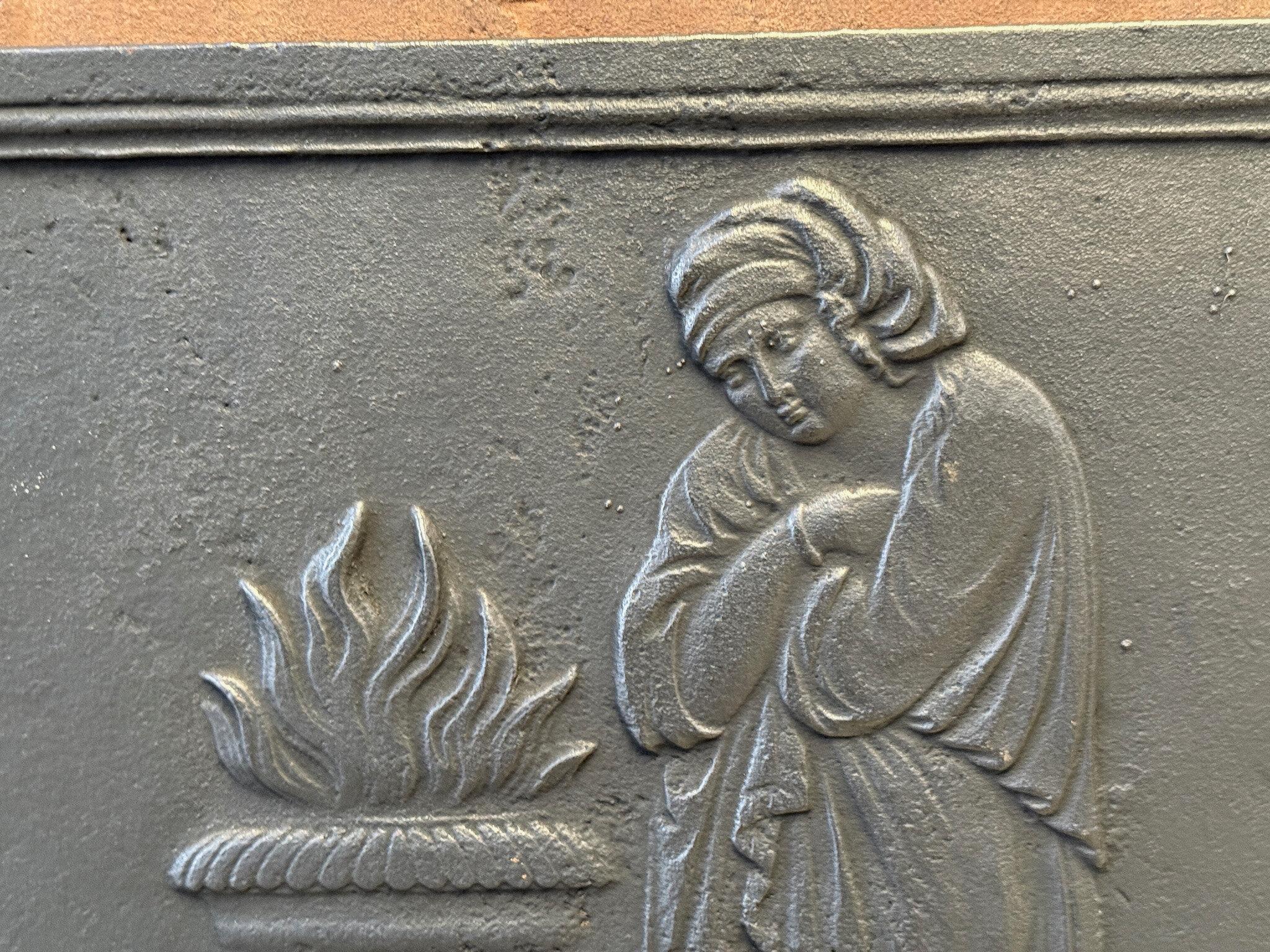 19th C. French Napoleon III Period 'Vestal Virgin' Fireback / Backsplash For Sale 2
