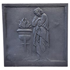 19th C. French Napoleon III Period 'Vestal Virgin' Fireback / Backsplash