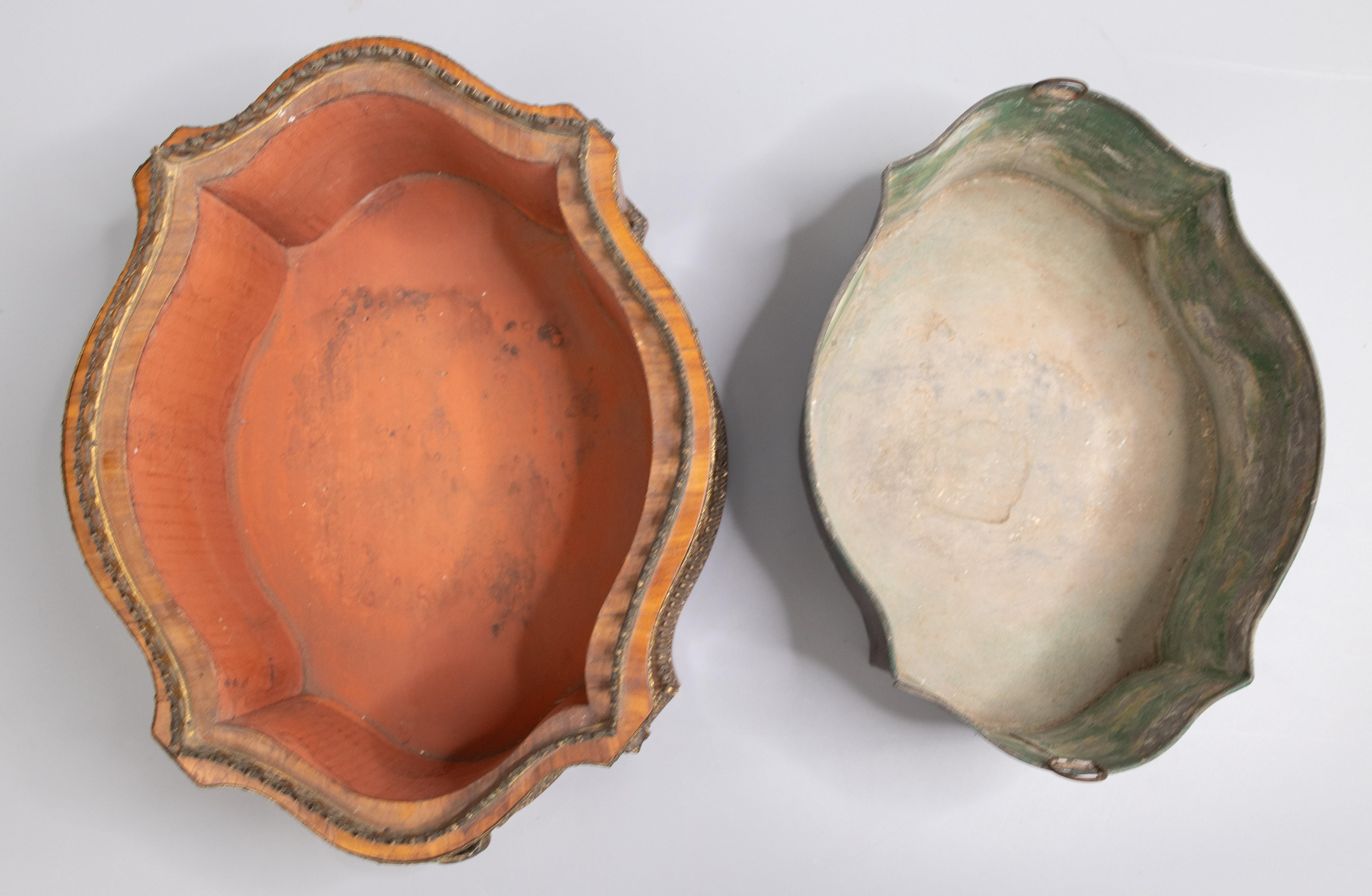 19th C. French Napoleon III Sevres Porcelain Walnut Ormolu Jardiniere Bloom Box For Sale 1