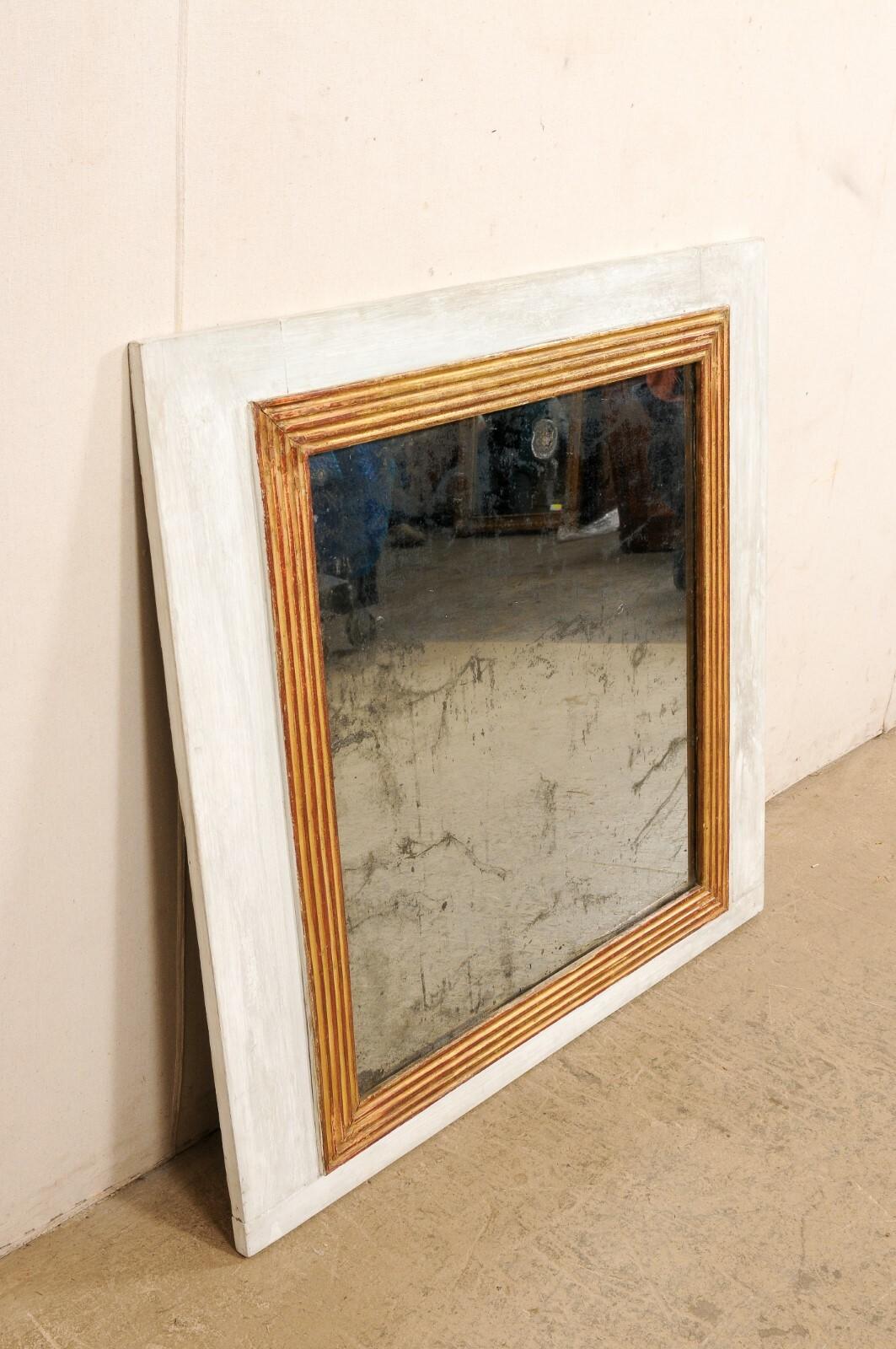19th Century 19th C. French Nearly-Square Mirror, 3.5Ft For Sale