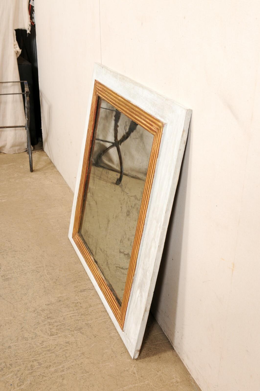 19th C. French Nearly-Square Mirror, 3.5Ft For Sale 4