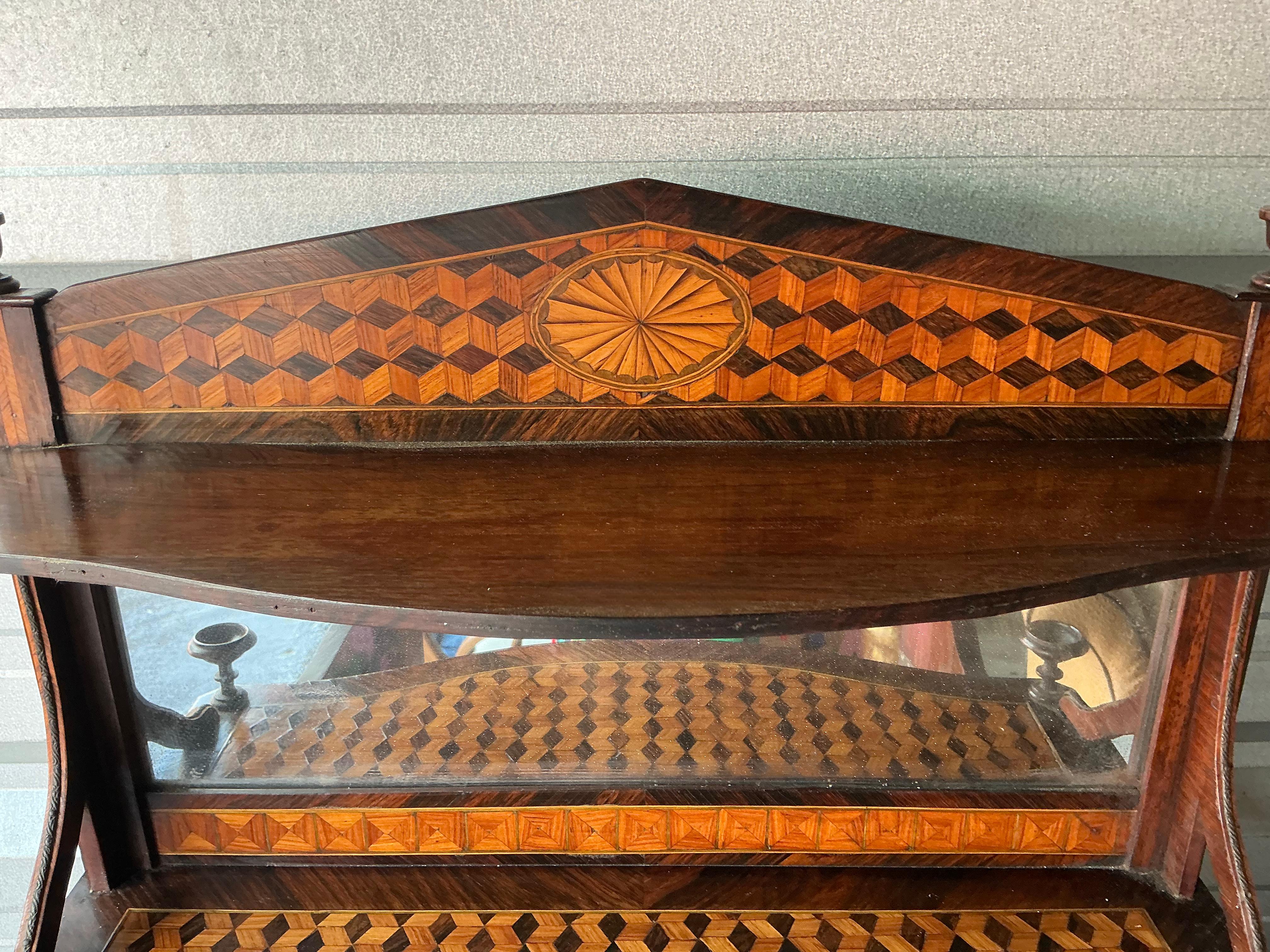19th-C. French Neo-Classical Style Display Cabinet W/ Marquetry For Sale 7