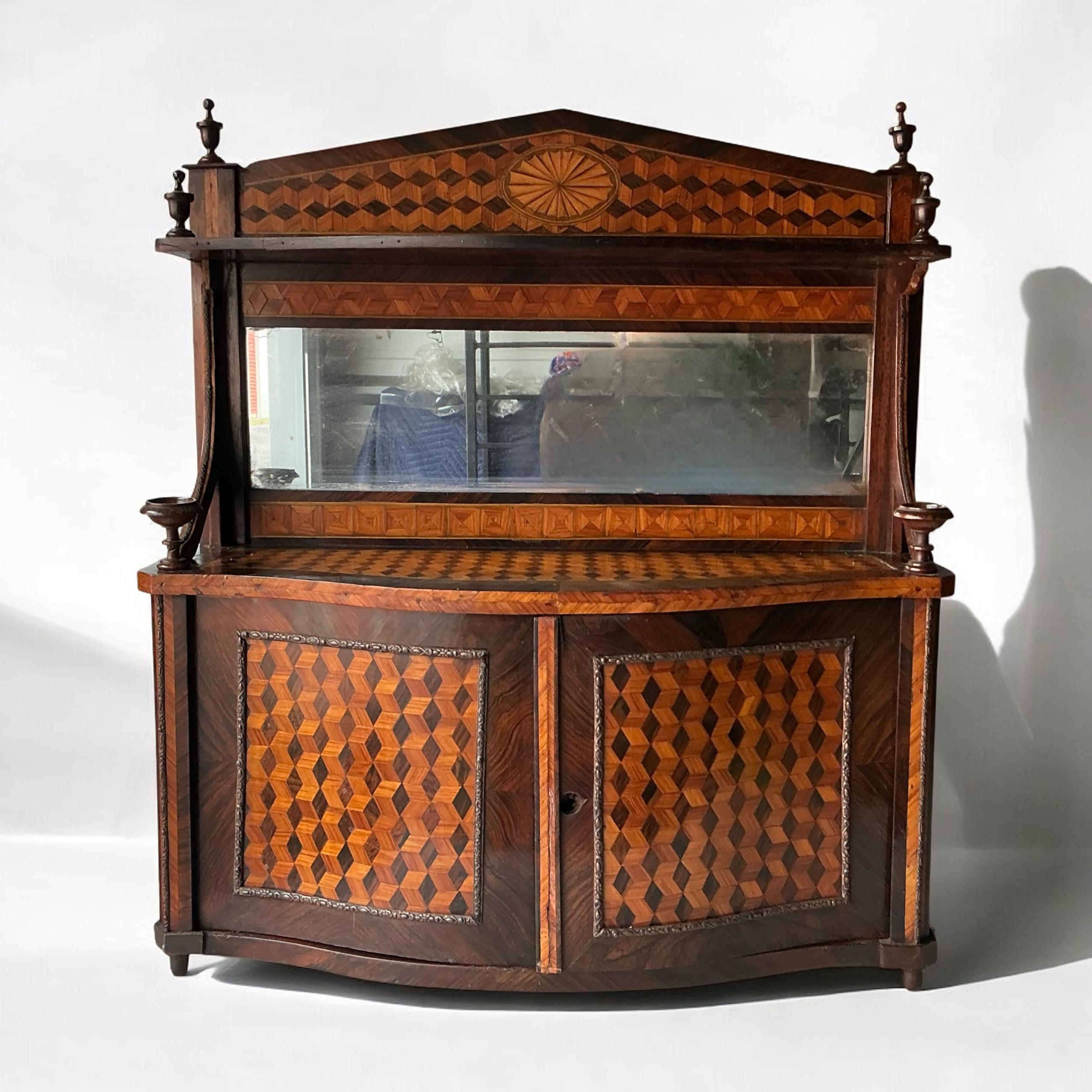 19th-C. French Neo-Classical Style Display Cabinet W/ Marquetry For Sale 9