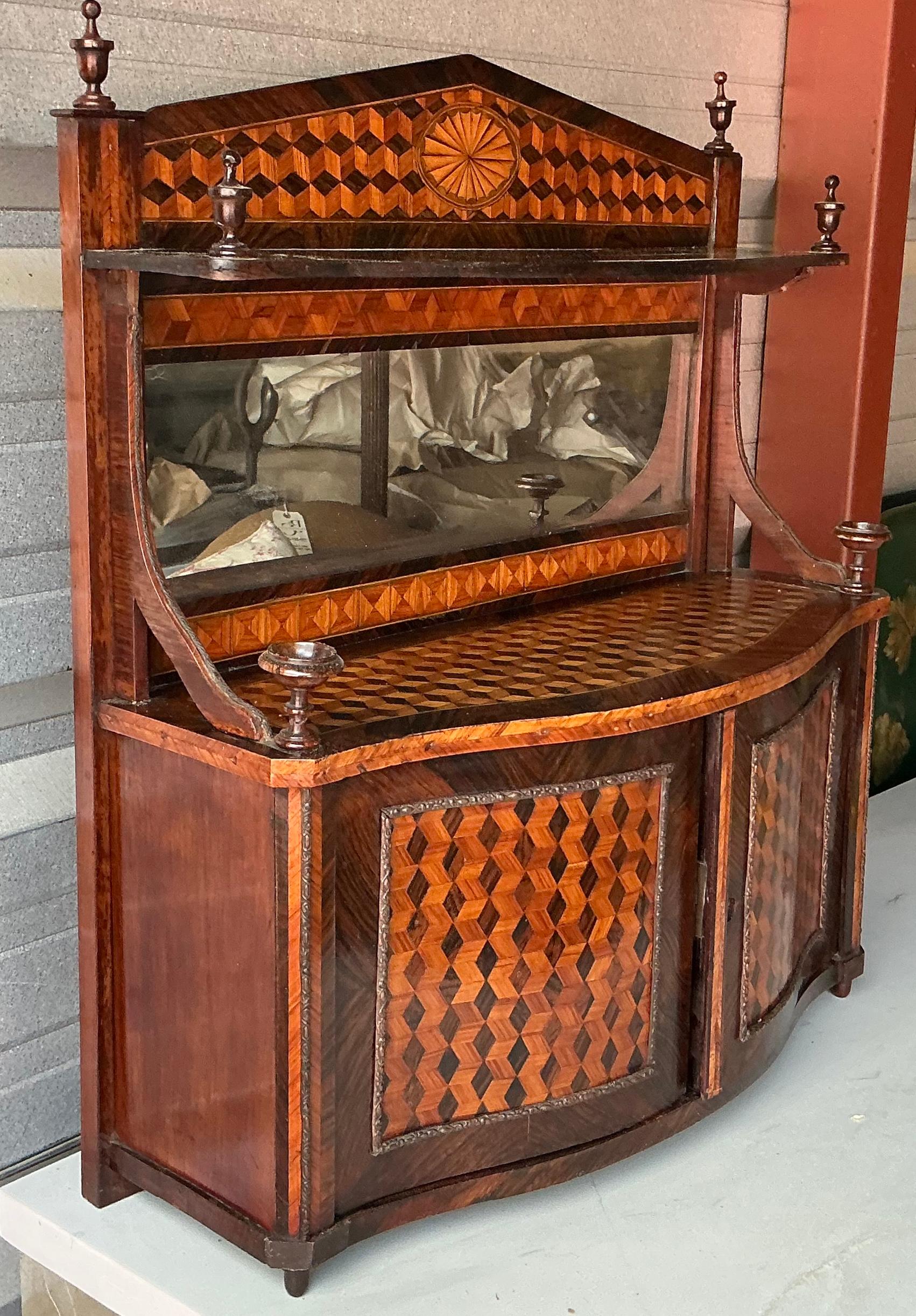 Neoclassical 19th-C. French Neo-Classical Style Display Cabinet W/ Marquetry For Sale