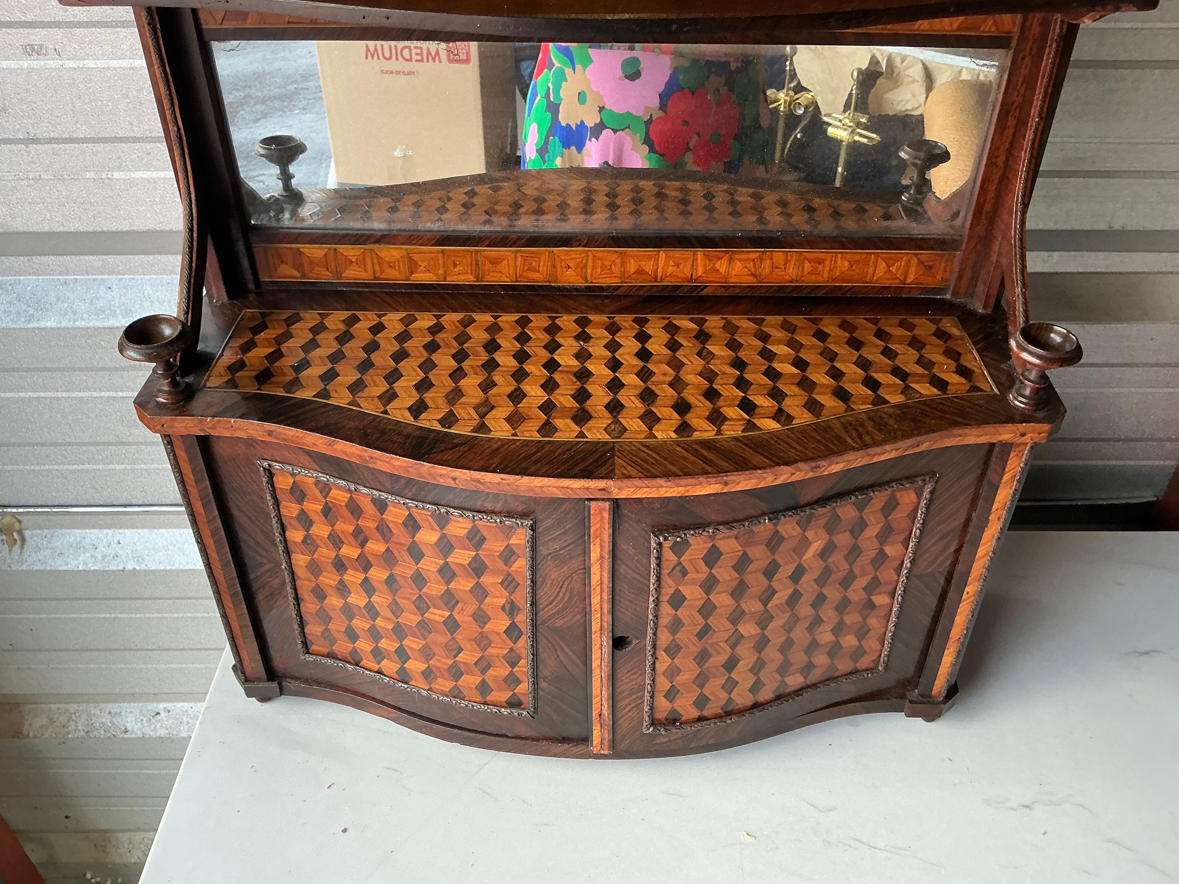 19th Century 19th-C. French Neo-Classical Style Display Cabinet W/ Marquetry For Sale