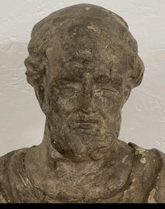 19th-C. French Neo-Classical Style Papier-mâché Bust