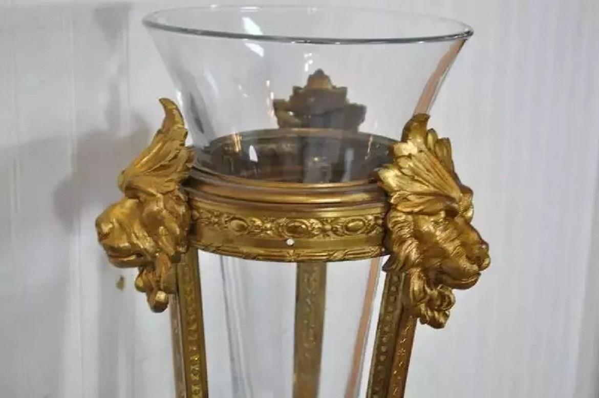 C.C. francese del XIX secolo, Leone Figurato in Bronzo, Piantana Vaso Piedistallo in vendita 5