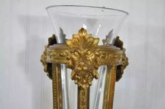 19th C French Neoclassical Bronze Figural Lion Plant Stand Vase Pedestal