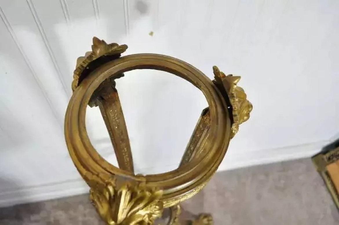 C.C. francese del XIX secolo, Leone Figurato in Bronzo, Piantana Vaso Piedistallo in vendita 3